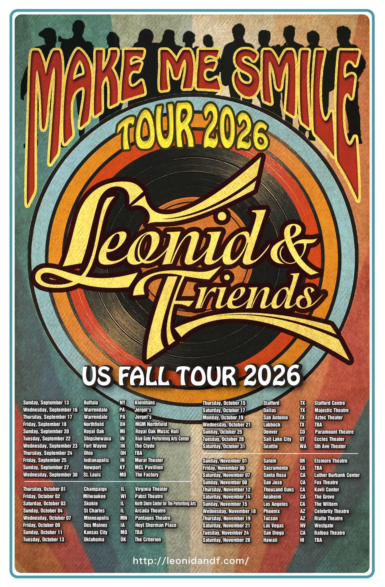 Leonid and Friends Make Me Smile Tour Poster 2026